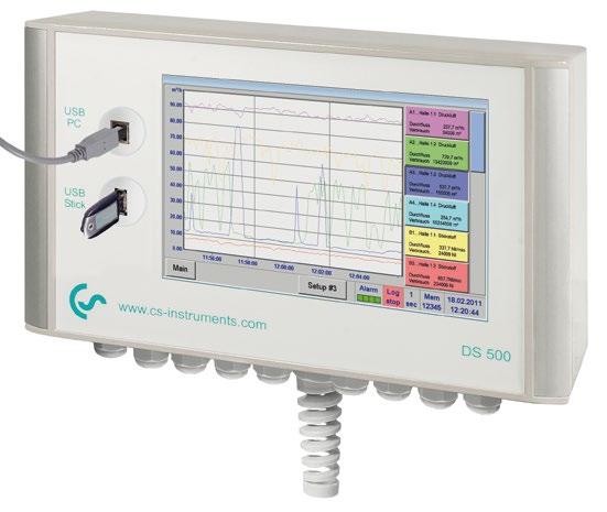 DS 500 Inteligentní monitorovací jednotka pro stlačený vzduch a technické plyny měření - kontrola - indikace - alarm - záznam dat - vyhodnocení dat Výhody na první pohled: Jasný vzhled: 7 barevný