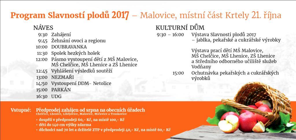 č. 9/2017 Podmínky k účasti a místa odevzdávání vzorků: Jablko roku 2017 do soutěže odevzdávejte vždy soutěžní vzorek zabalený zvlášť od jednotlivé odrůdy jablek v sáčcích po 5 kusech s popisem: