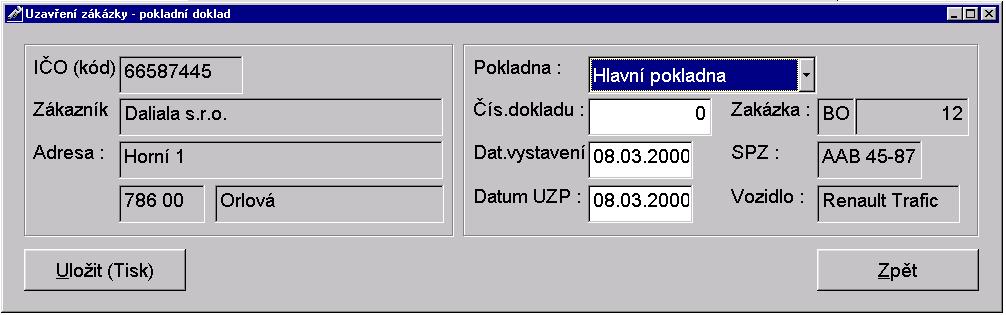 Pokud je celý systém nastaven na kontrolu ověřování obchodních partnerů a zvolený obchodní