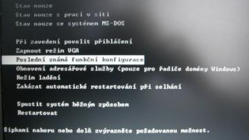 Jak opravit Windows XP -8 - Jak opravit Windows Windows XP - 1. Poslední známá funkční konfigurace Restartujte počítač. Když poprvé zmizí obraz na obrazovce, ihned opakovaně stiskněte klávesu F8.