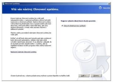 Tímto nástrojem můžete vrátit zpět předchozí změny systému stačí postupovat dle instrukcí průvodce obnovením systému.