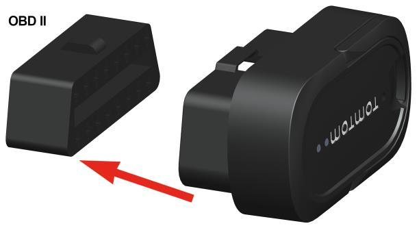 Důležité: Pokračováním v instalaci při spuštěném motoru vozidla, můžete poškodit vozidlo a zařízení TomTom LINK 105. 3. Zasuňte zástrčku OBD-II zařízení LINK 105 do konektoru OBD-II ve vozidle.