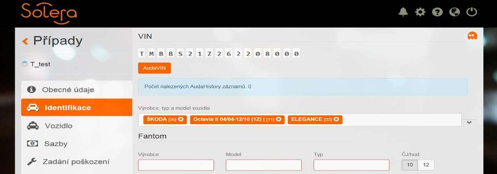 Definícia fantómového vozidla priamo v identifikácii V systéme je možné počítať aj vozidlo, ktoré sa v databáze AudaNextu nenachádza.