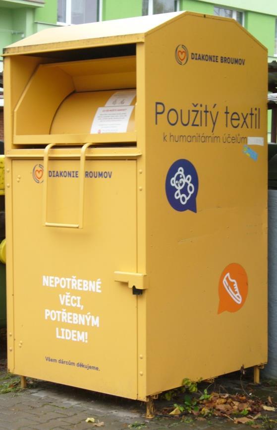 Cílová hodnota Termín realizace Potřeba zdrojů Nositel Nestanovena Průběžně Ne Město, charitativní organizace Účinnost sběru textilních materiálů prostřednictvím kontejneru na textil Další vhodnou