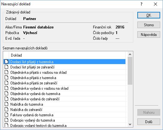 c. konečný příjemce - při vystavování dokladu bude pobočka přenášena do adresy Konečný příjemce d. odběratel - při vystavování dokladu bude pobočka přenášena do adresy Odběratel 9.