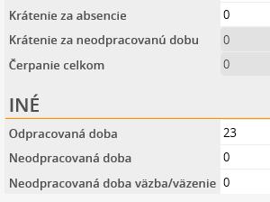 To znamená, že rovnako, ako pri nastavení zákona pre odmeňovanie Zákonník práce, aj pri nastavení zákona pre odmeňovanie Zákon o športe sa počítajú položky s počtom odpracovaných aj neodpracovaných