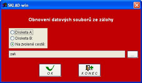 Oprava struktur je většinou potřeba po nahrání nové verze programu. 2.7. Zálohování dat Další dvě tlačítka umožní uložení dat do zálohy a obnovení ze zálohy.