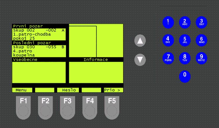 Ovládání ústředny MZX obrázek 2: Zobrazovací panel ODM800 2. Ovládání 2.1 Signalizační a ovládací prvky 2.1.1 Všeobecně VŠECHNY ovládací a signalizační prvky pro obsluhu jsou umístěny na dveřích ústředny.