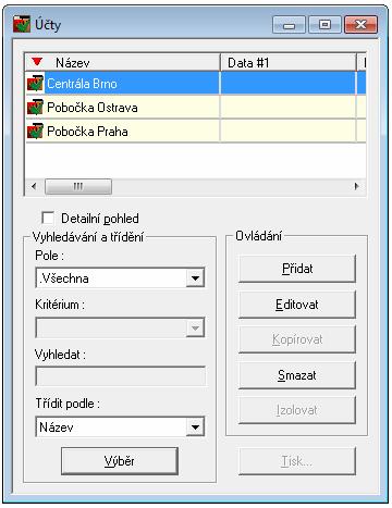 Přidání účtu ZÁKLADNÍ KONFIGURACE Poznámka: Funkce přidání účtu je k dispozici pouze v aplikaci WIN-PAK verze PE.