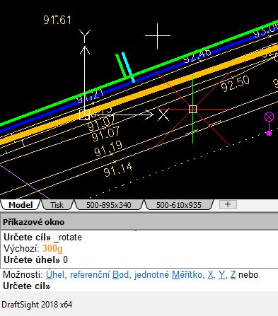 Kapitola 4 Příklady práce s programem Odečet tlačítkem Tlačítkem [Bod] se odečítají přímé úseky např. pro kanalizace nebo vodovody.