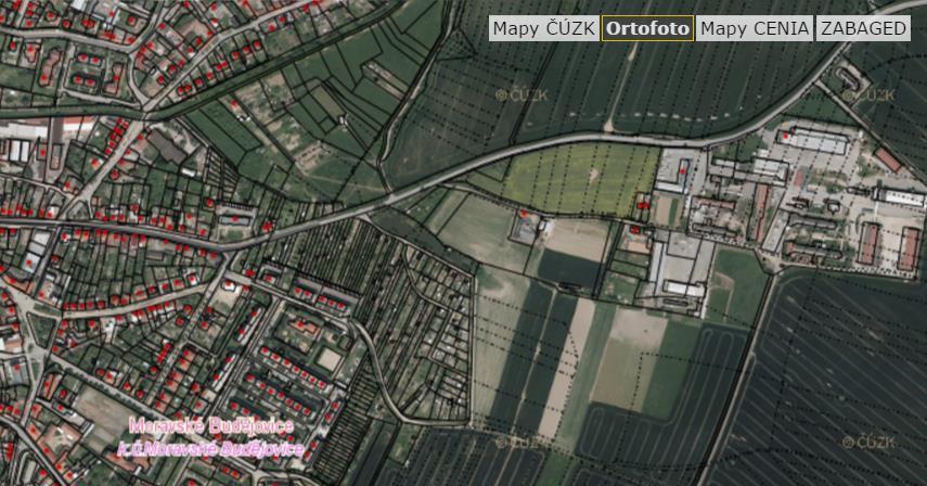 Ortofotomapa Podkladová mapa ZABAGED