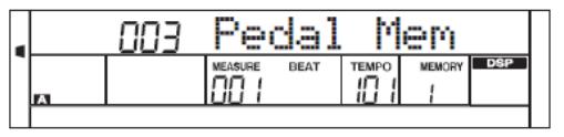 3. Funkce výběru paměti (Pedal Mem) Pokud je nastavena hodnota Pedal Mem, pak sešlápnutí načte další paměťový parametr z M1. Celkový počet pamětí je 32.