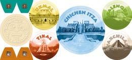 HRÁČŮ 1 ŽETON ZAČÍNAJÍCÍHO HRÁČE 6 OZUBENÝCH KOL RŮZNÉ VELIKOSTI 4 BODOVACÍ ŽETONY VE 4 BARVÁCH (jeden