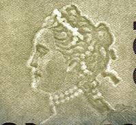 Vodoznak (portrét císařovny Kateřiny Veliké) má postupné