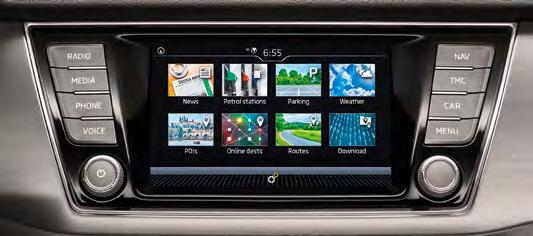 20 ŠKODA CONNECT: VEZMITE SI ONLINE SVET SO SEBOU Byť plne a trvalo online neznamená mať len prístup k zábave a informáciám, ale aj k pomoci na cestách.