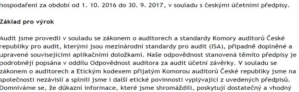 ZPRÁVA O ČINNOSTI