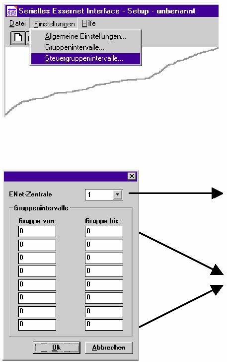 Intervaly ovládacích skupin V tomto bodě menu bude nastaven interval ovládacích skupin ústředen propojených pomocí sítě essernet.