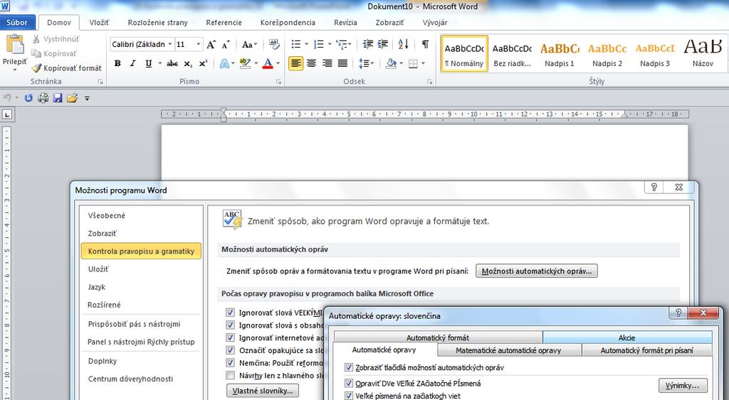 8 Kontrola pravopisu a gramatiky Pri písaní textu môžeme urobiť chybu.