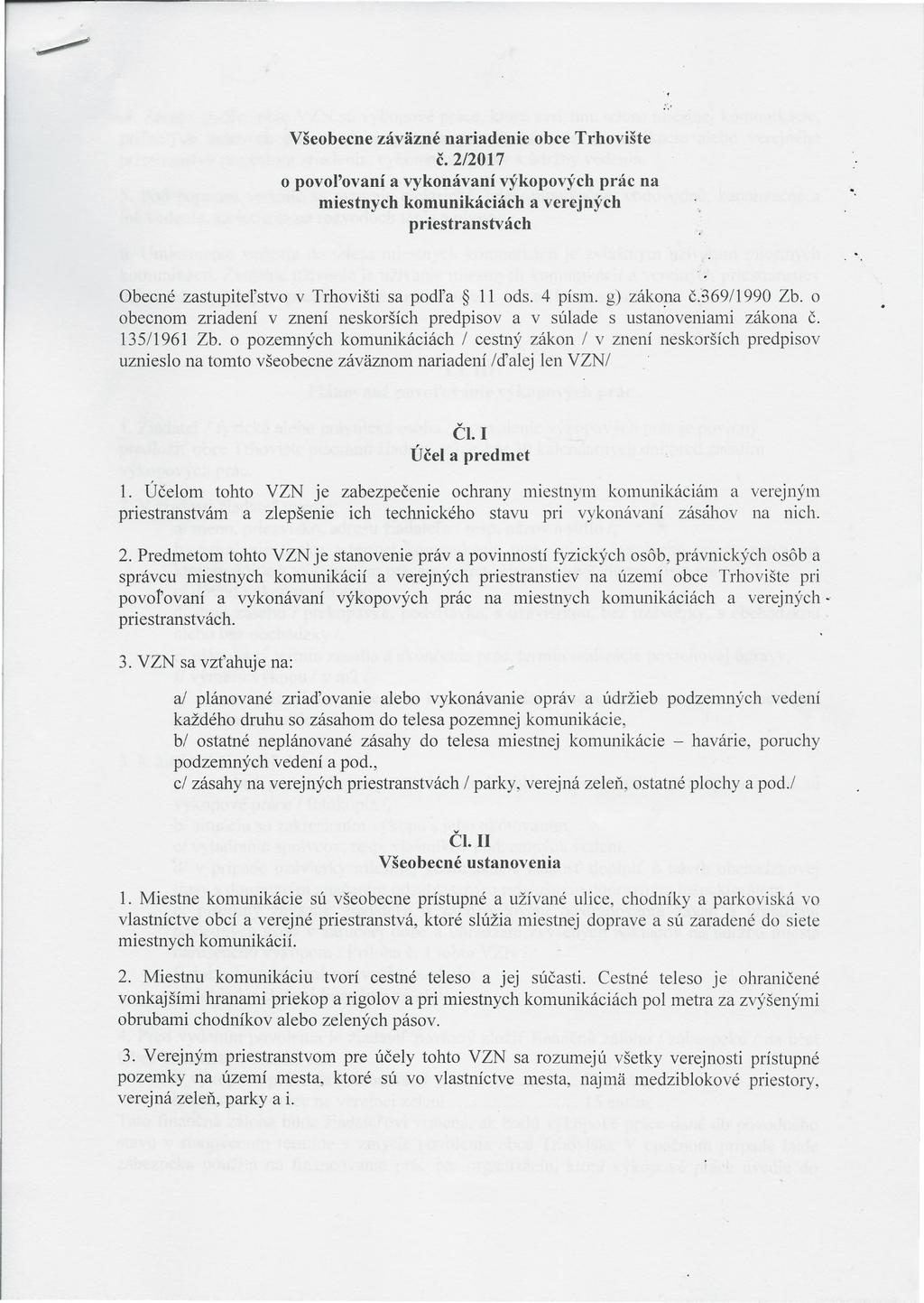 Všeobecne záväzné nariadenie obce Trhovište č.