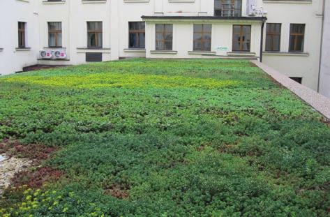 3. PROJEKT Ukázka výpočtu Úsporné střechy ISOVER Ověření drenážní kapacity Pro ukázku výpočtu je vybrána jednoduchá plochá střecha garáží, které náleží k bytovému domu v Praze.