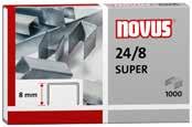 NOVUS 24/6 DIN Standardní spony pro stolní sešívačky, výška spony 6 mm, což odpovídá průmyslové normě DIN 7405 Dodávka 2 000 kusů ve dvou krabičkách s euro otvorem à 1 000 kusů Až na 25 listů