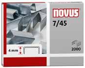 NOVUS 7/45 Spony do sešívacích kleští, výška spony 4 mm Až na 15 listů standardního papíru (80 g/m²) Balení Box 2000 kusů 042-0501 NOVUS NE 6 Sešívací spony pro elektrické sešívačky, výška spon 6 mm