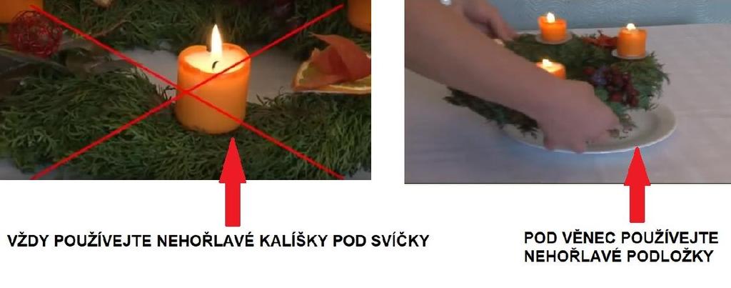 Na trhu se již v minulosti objevily adventní věnce, které byly z hlediska vzniku požáru velice nebezpečné.