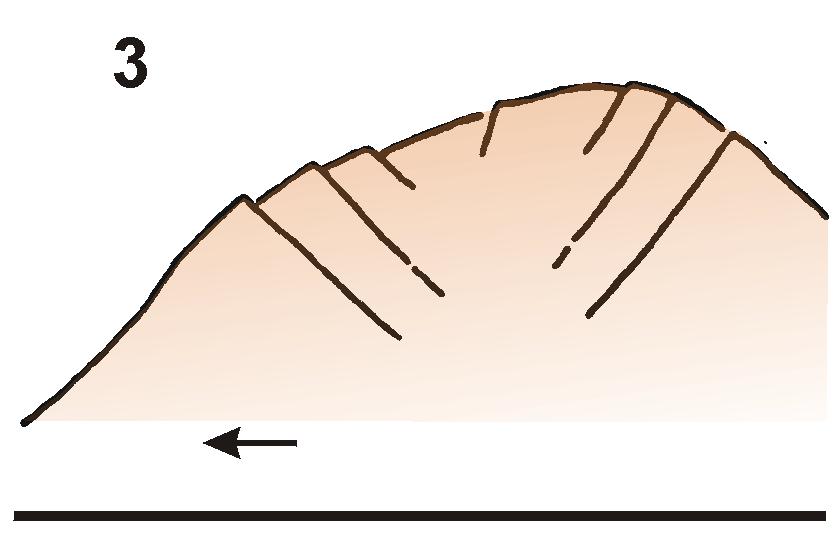 SEATED CREEP OF HIGH MOUNTAIN RIDGES BREAKING