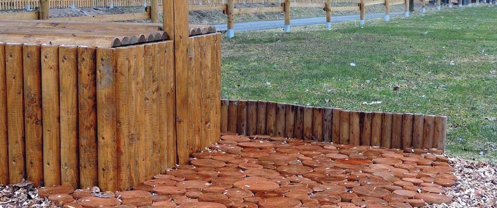 17 Špalíková dlažba kulatá Vesnický a zahradní mobiliář Špalíková dlažba kulatá špalíková dlažba je vyráběna z ofrézovaných palisád (válců) o průměru 5 12 cm výška špalíků 10 cm horní