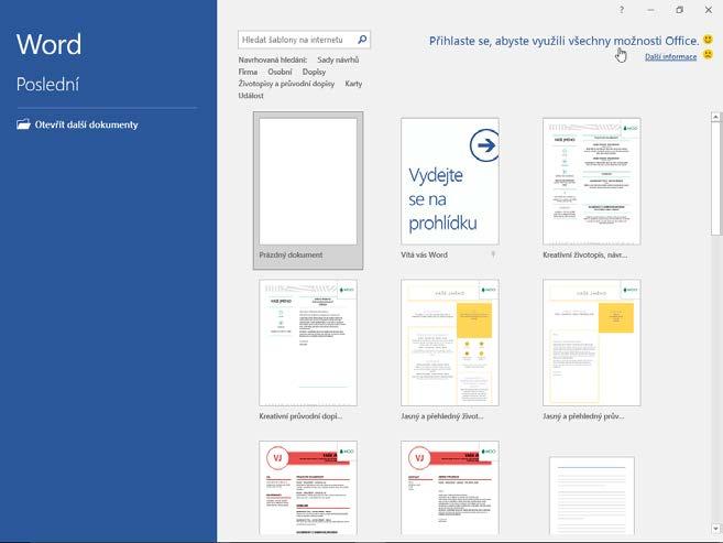 Úvod Obrázek Ú.4: Přihlášení k účtu 7. Po přihlášení už napravo nahoře najdete uživatelské jméno, respektive zaregistrovaný e-mail.