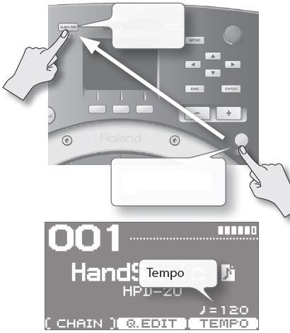 Použití metronomu HandSonic je vybaven funkcí metronomu. Využijete jej při nácviku rytmu, k vylepšení svých schopností, nebo k rozehřátí před hraním.