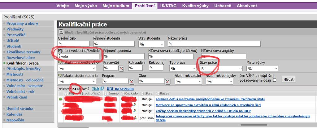 Neoslovujte přetížené akademické pracovníky. Každý z nás smí vést maximálně 20 kvalifikačních prací.