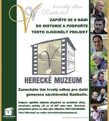 Projekty Herecký dům v Ratibořicích - první herecké muzeum v Čechách Zapište se s námi do historie a