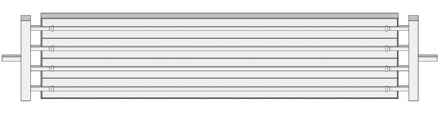 Sálavý panel - základní specifikace 16 Sálavý panel MSP 2 koncový RAL 9016 (bílá), 4 cm izolace, zavěšovací karabiny koncový (včetně dvou navařených registrů možná různá zapojení dle str.