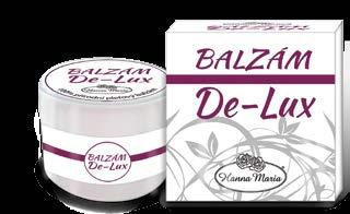 balzám DE-LUX BALZÁM 30 ml Balzám De-Lux obsahuje pouze rostlinná másla špičkové kvality. Je skvělý pro ošetření suché i mastné pleti, ekzematické pokožky, dětské i stárnoucí pokožky.
