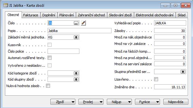 IDD a MS Dynamics NAV (průměrná cena) 1 perioda= 10 dní (P1) ->