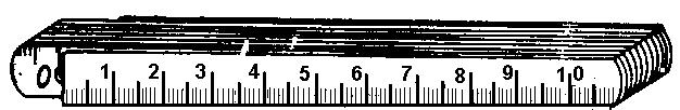 Obrázek 1 Dřevěný metr (autor textu) Na přesné měření délek se používají různá lineární ocelová měřidla. Mají milimetrovou, případně i půlmilimetrovou stupnici.
