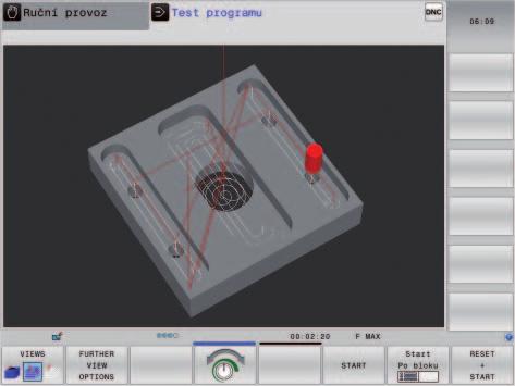 Programování a obsluha Tvarově věrné 3D zobrazení v grafice při testování a chodu programu Tvarově věrné 3D zobrazení Systémy TNC 640, TNC 620 a disponují v rámci grafiky při testování a chodu