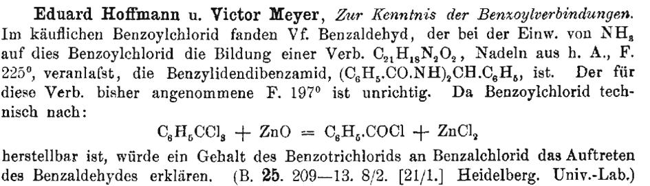 Je zřejmé, že praxe referátového časopisu Chemisches Zentralblatt respektovala snadnost získání originálu abstrahovaných článků, časopis Berichte der deutschen chemischen Gesellschaft byl natolik
