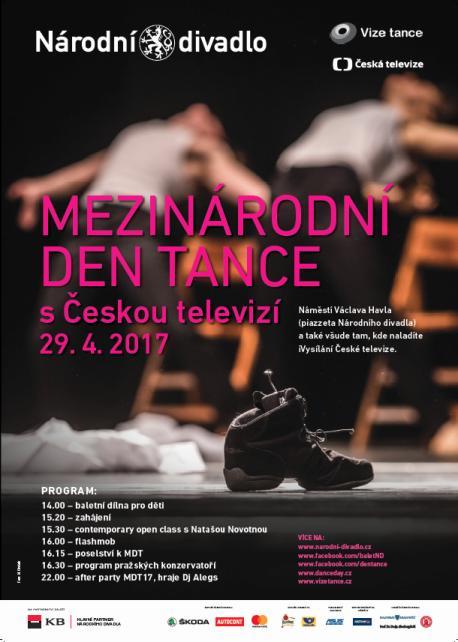 Již zítra! Mezinárodní den tance V sobotu 29. dubna vás srdečně zveme na piazzetu ND (náměstí Václava Havla), kde společně oslavíme Mezinárodní den tance.