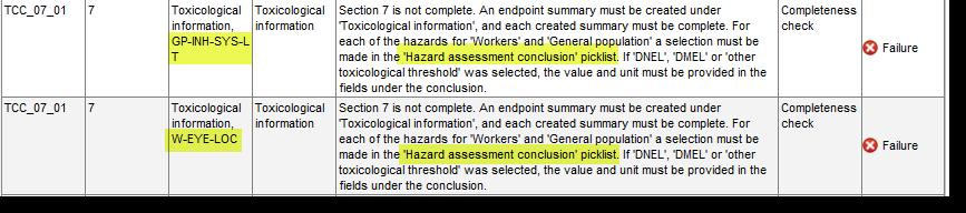 Hazard assessment conclusion (Závěr