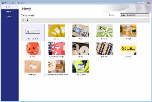 Jak používat program P-touch Editor c Vyberte jednu ze zobrazených možností: 4 3 1 2 1 Chcete-li vytvořit nové rozvržení, dvakrát klikněte na [Nové rozvržení] nebo klikněte na [Nové rozvržení] a poté