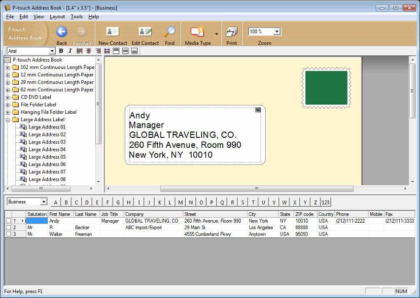 Jak používat program P-touch Editor Okno rozvržení 7 Okno rozvržení obsahuje následujících osm částí: 1 2 3 4 5 6 7 7 8 1 Lišta nabídek V jednotlivých nabídkách (File (Soubor), Edit (Upravit), View
