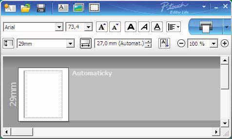 Jak používat aplikaci P-touch Editor Lite (pouze systém Windows ) 3 3 Zobrazení štítku Zobrazení Funkce Toto zobrazení štítku se objeví po spuštění programu.