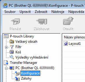 Přenos šablon pomocí programu P-touch Transfer Express (pouze systém Windows ) Uložení šablony