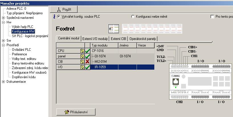 AOn~PCT 2. Základní moduly PLC FOXTROT - moduly CP-10x6 (periferie IR-1059) - hodnota analogového výstupu AOn (typ real) Procentuelní vztah mezi aktuální a nominální hodnotou analogového výstupu.