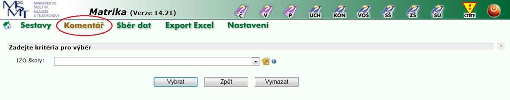 V. Export Excel Z dat odeslaných školami správnímu úřadu lze stáhnout a zobrazit v Excelu údaje za přehledku (u ZŠ a SŠ i za hlavní a rozšířenou přehledku), údaje o spádovosti žáků k příslušné škole