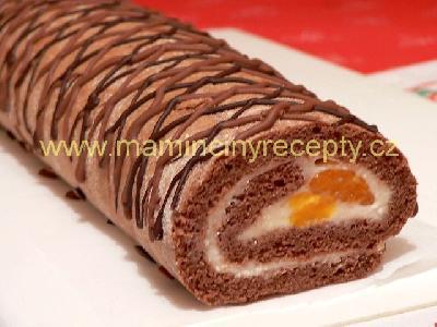 Kakaová roláda s tvarohem 5 vajec, 150 g cukru krupice, 100 g polohrubé mouky, 10 g (1 lžíce ) kakaa, 1 lžíce oleje Náplň: 200 ml mléka, 1/2 sáčku vanilkového pudinkového prášku, 3 vanilkové cukry, 1