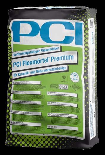PCI Flexmörtel Premium špičkový výkon pro jakoukoli aplikaci PCI Flexmörtel Premium nabízí maximální spolehlivost a univerzální použití.