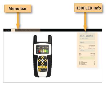 Nyní je zobrazena domovská stránka webové aplikace H30FLEX: 3.7.